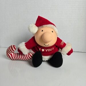 Vintage Ziggy Doll Plush Toy I Love You Christmas Santa Candy Cane Holidays 5"